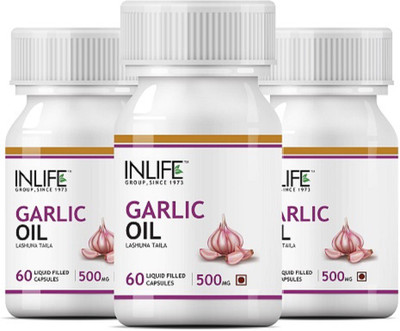 

Inlife INLIFE Garlic Oil Supplement 500 mg - 60 Capsules(3-Pack)(180 No)
