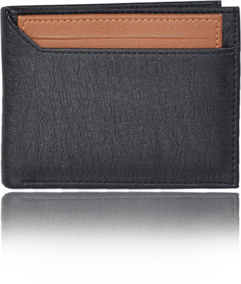 

Adam Zac Men Black Artificial Leather Wallet(7 Card Slots), Black-tan