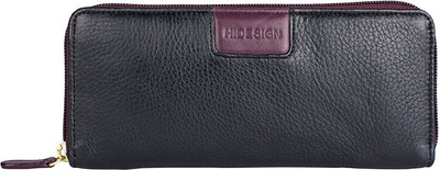 

Hidesign Women Black Genuine Leather Wallet(10 Card Slots)