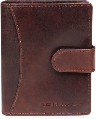 

Bonjour Men Brown Genuine Leather Wallet(6 Card Slots)