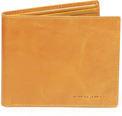 

Bonjour Men Tan Genuine Leather Wallet(6 Card Slots)