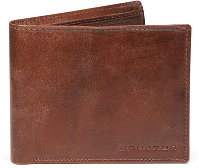 

Bonjour Men Brown Genuine Leather Wallet(6 Card Slots)