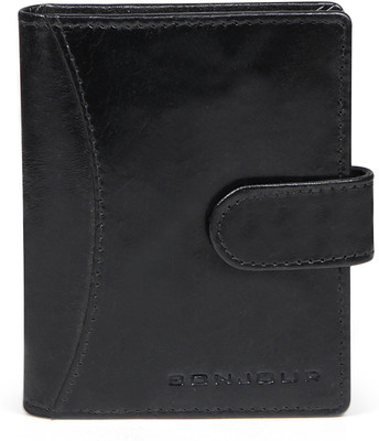 

Bonjour Men Black Genuine Leather Wallet(6 Card Slots)