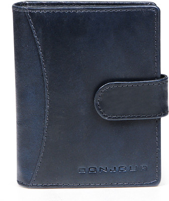 

Bonjour Men Blue Genuine Leather Wallet(6 Card Slots)