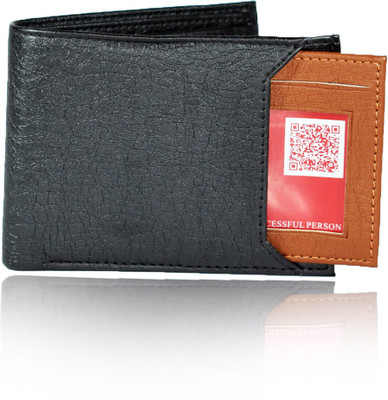 

Huntsman Men Black Artificial Leather Wallet(7 Card Slots), Black1
