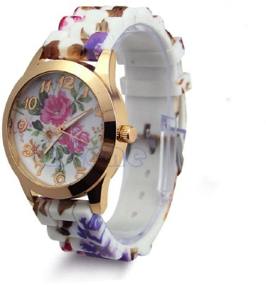 COSMIC NEW GENEVA FLORAL BIG SIZE DIAL -35 MM DIAMETER PARTY WEAR WOMEN VALENTINE'S GIFTS COLLECTION Watch  - For Girls   Watches  (COSMIC)
