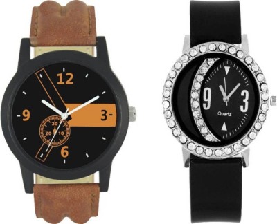 PMAX LEATHER BROWN AND GLORY BLACK DIAMOND NEW STYLISH FOR Watch  - For Men & Women   Watches  (PMAX)
