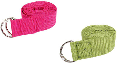 

Strauss ST-1018 (6 Feet) Cotton Yoga Strap(Green, Pink)