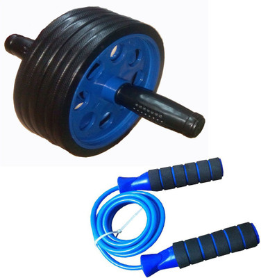 

Instafit New Style Double Wheel Roller With Skipping Rope Ab Exerciser(Blue)