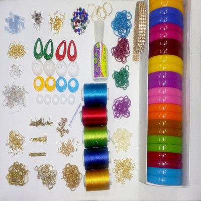 

Valuebuy Silk thread bangle , earings making combo designing kit with all materials & multiple accessories- with kada bangles