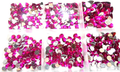 

GOELX Kundan Stones 6 Different Shapes Combo For Crafts, Jewelry Making, Decorations Etc. with Storage Box. Kundan Size 8mm-12mm