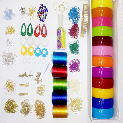

Valuebuy Silk thread bangle , earings making combo designing kit with all materials & multiple accessories- with thick bangles
