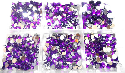 

GOELX Kundan Stones 6 Different Shapes Combo For Crafts, Jewelry Making, Decorations Etc. with Storage Box. Kundan Size 8mm-12mm