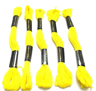 

GOELX Skein Embroidery Thread Floss/ Jewelry Making Craft Thread Pack Of 25 Skeins - Yellow