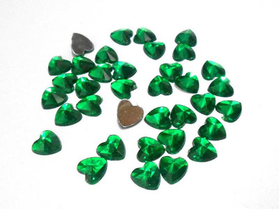 

GOELX Kundan Stones Heart Shaped for Crafts, Jewelry Making, Decorations etc. Pack Of 200 Stones - Green