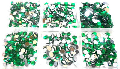 

GOELX Kundan Stones 6 Different Shapes Combo For Crafts, Jewelry Making, Decorations Etc. with Storage Box. Kundan Size 8mm-12mm