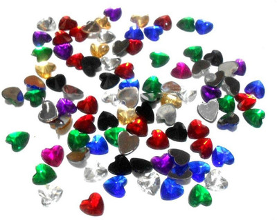 

GOELX Kundan Stones Heart Shaped for Crafts, Jewelry Making, Decorations etc. Pack Of 200 Stones - MultiColour
