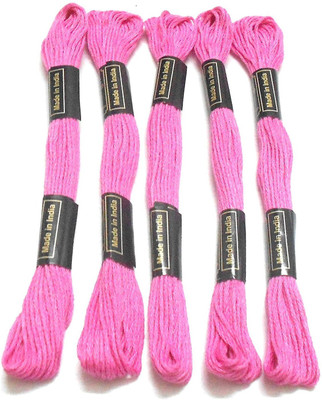 

GOELX Skein Embroidery Thread Floss/ Jewelry Making Craft Thread Pack Of 25 Skeins - Pink