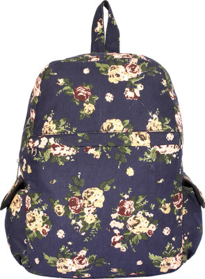 

crafts my dream CMD women's backpack 15 L Backpack(Blue, Beige), Multi rose print