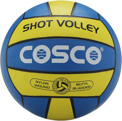 Cosco Shot volly ball Volleyball - Size: 4(Pack of 1, Yellow), Yellow;blue