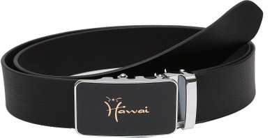 Hawai Men Casual Black Genuine Leather Belt