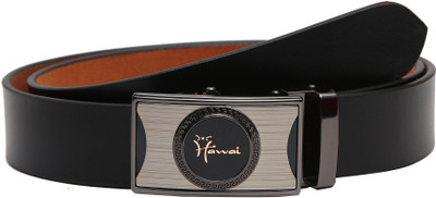 

Hawai Men Casual Black Genuine Leather Belt