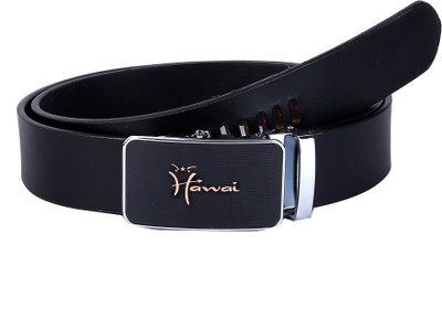 

Hawai Men Casual Black Genuine Leather Belt