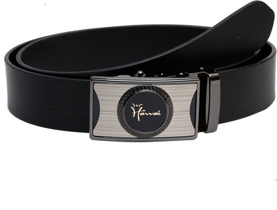 Hawai Men Casual Black Genuine Leather Belt