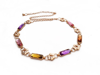 

Vritraz Women Casual, Party Multicolor Metal Belt, Gold