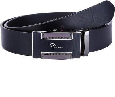 

Hawai Men Casual Black Genuine Leather Belt