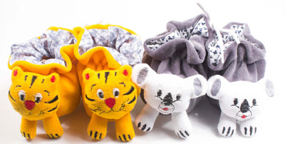 

Ole Baby 3D Plush Soft Velvet Fur Fabric light weight Newborn Infant Non Slip Anti Skid Sole Prewalker Crib Shoes Baby girl Baby Boy shoes 0-4 Months Pack of 2 Booties(Toe to Heel Length - 10 cm Multicolor)