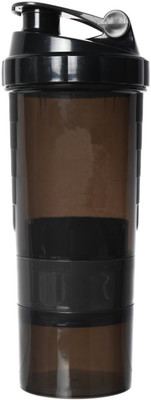 

Gym Spider Shaker Sipper Bottle 500ml (Black) | With Snap-On Power Mixer | Two Separate Compartements For Nutritional Supplements | Leakproof Cap Sipper 1 600 ml Shaker(Pack of 1, Brown)