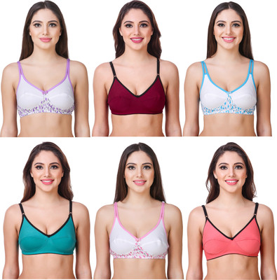 Maamba by maamba Premium Women T-Shirt Non Padded Bra(Multicolor)
