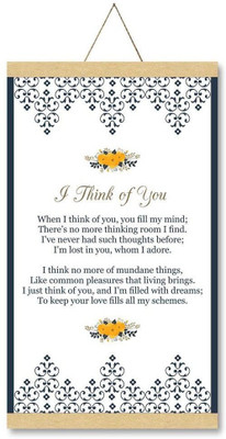 

Giftsmate Valentines Gifts I Think Of You Love Scroll Greeting Card for Husband Greeting Card(White, Pack of 1)