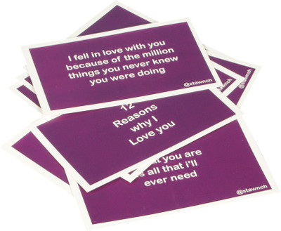 

Stawnch 12 REASONS WHY I LOVE YOU [SET OF 12 CARDS SIZE 6" X 3.5"] Greeting Card(Purple, Pack of 12)