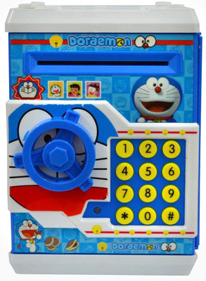 

MS Enterprises Doraemon Piggy Bank Save Money with security Code for kids Coin Bank(Multicolor)