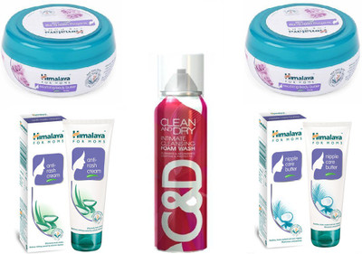 

Himalaya Soothing Body Butter, Anti Rash Cream, Clean And Dry Foam Wash, Nipple Care Butter(Set of 5)