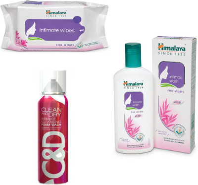 Himalaya Intimate Wipes, Clean And Dry Foam Wash, Intimate Wash(Set of 3)
