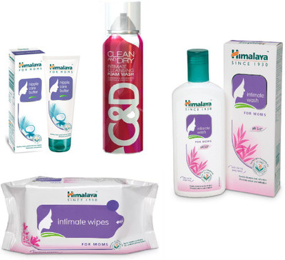 

Himalaya Nipple Care Butter, Clean And Dry Foam Wash, Intimate Wash, Intimate Wipes(Set of 4)