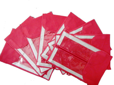 

RK Brands Non Woven Cotton and front Transparent 8 Pc Saree/Shirt/Suit Cover/Wardrobe Organiser 395D(Pink)