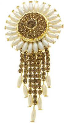

Anuradha Art Jewellery Hair Brooch Hair Pin(White, Gold)
