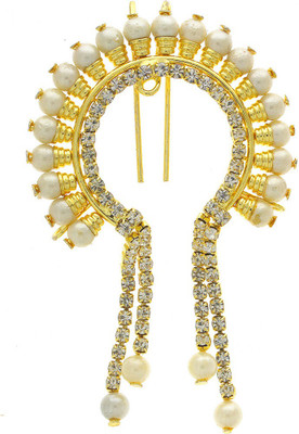 

Anuradha Art Jewellery Hair Brooch Hair Pin(White, Gold)