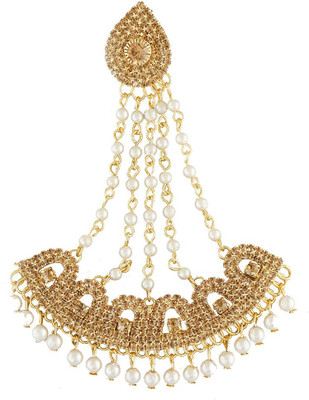 

Anuradha Art Jewellery Hair Brooch Hair Pin(White, Gold)