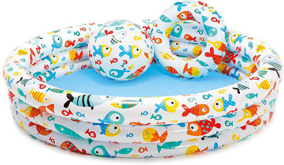 

Always Sporty THREE RING POOL SET. Inflatable Pool, Pool Accessory, Play Gym(Blue)