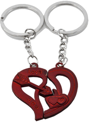 

Faynci Couple Valentine Day Gift I LOVE YOU Red Heart Keychain Key Chain