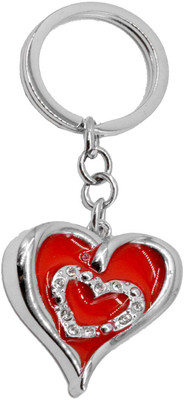 

Faynci Red Heart with Stone Heart High Quality Stainless Steel Valentine Day Gift Key Chain Key Chain