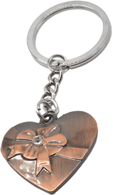 

Faynci Ultimate Antique Brown love theme with Rhinestone heart unbelivable gift for Valentine Day Key Chain