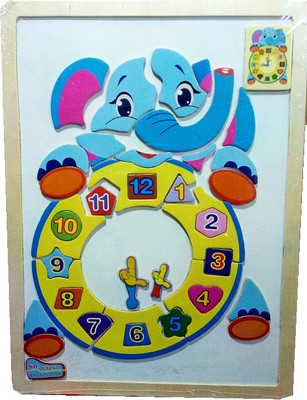 

TALKING GANESHA Wooden Magnetic Puzzle Board learning educational toy for kids - Elephant(Multicolor)