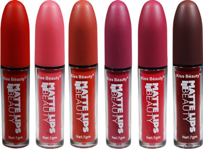 Kiss Beauty Long Lasting Multicolor Matte Lipgloss Lipstick Shade-B(7 g, Multicolor)