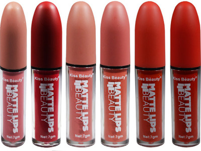 Kiss Beauty Long Lasting Multicolor Matte Lipgloss Lipstick Shade-A(7 g, Multicolor)